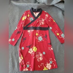 Tea Collection Red Floral Kids Dress